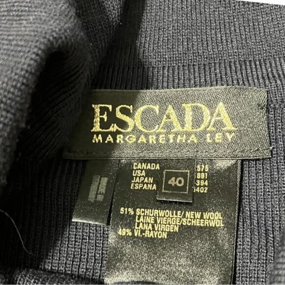 Escada Margaretha Ley Navy Jacket Size 10 - Picture 6 of 6